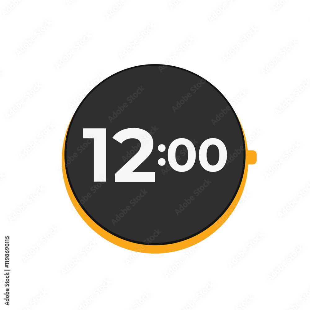 smart watch illustration at 12:00. twelve o'clock vector. smart watch illustration at 12:00. twelve o'clock vector.