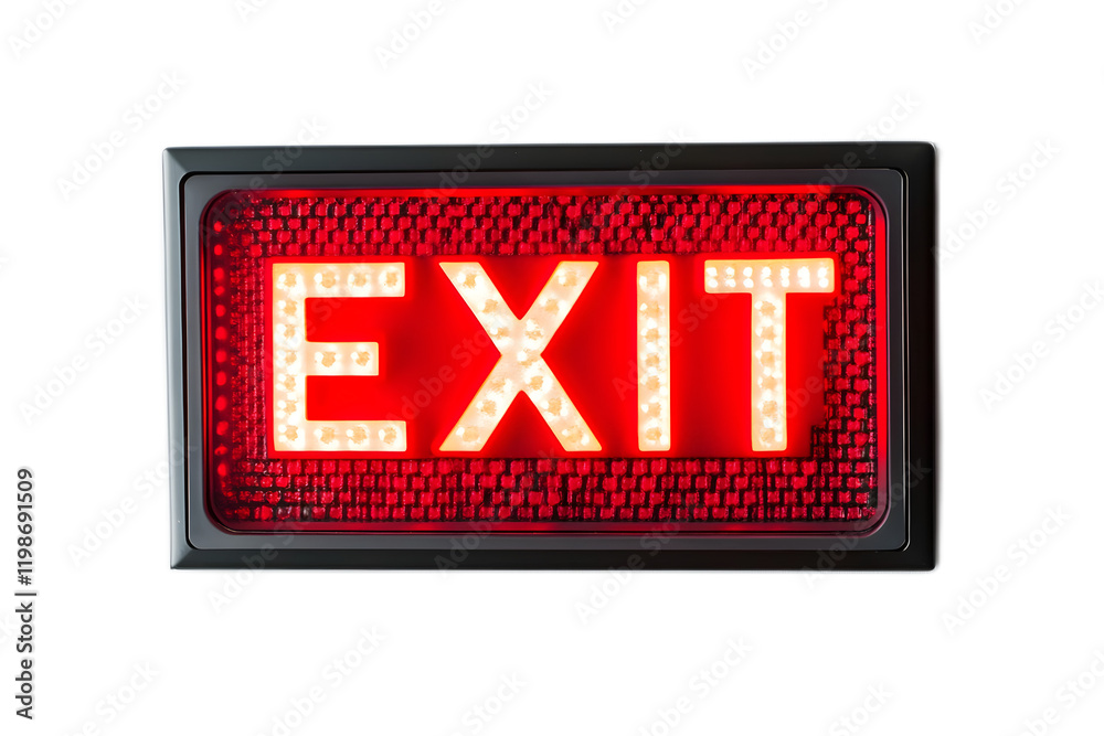 Bright Red Illuminated Exit LED Sign for Emergency Guidance and Safety Bright Red Illuminated Exit LED Sign for Emergency Guidance and Safety