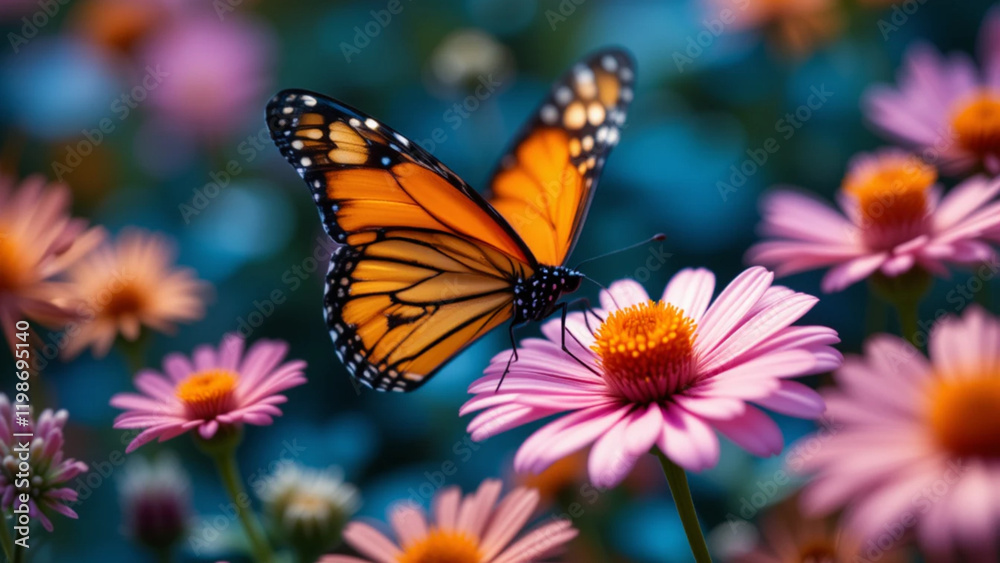 Fototapeta premium monarch butterfly on flower