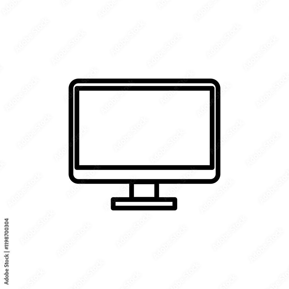 monitor icon minimalist vector, simple sign and symbol line art. electronic icon monitor icon minimalist vector, simple sign and symbol line art. electronic icon