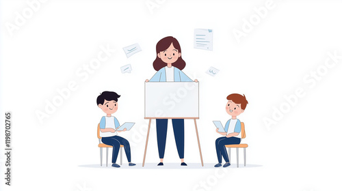 Teacher and Students Illust...