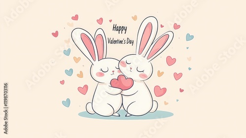 Congratulations to two rabbits on a happy Valentine's Day