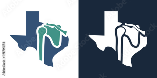 TEXAS SHOULDER BONE ICON LOGO ABSTRACK VECTOR