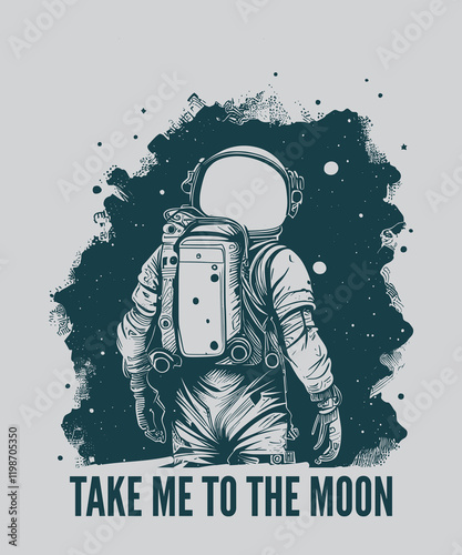 Fototapeta Naklejka Na Ścianę i Meble -   Space t-shirt design . Space lover tshirt designs . Astronaut Shirt graphic . Outer Space Shirt graphic , Planet Shirt design . Nasa t-shirt illustration