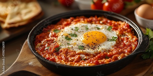 Traditional menemen dish featuring eggs and tomatoes, captured in a culinary context that highlights the essence of menemen as a beloved traditional food. Enjoy the delightful flavors of menemen.