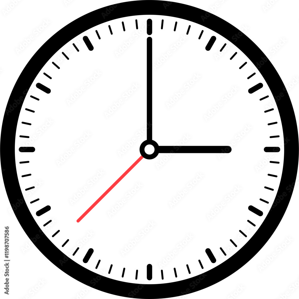 vector of a clock. time, hour, minute, second, symbol, icon vector of a clock. time, hour, minute, second, symbol, icon