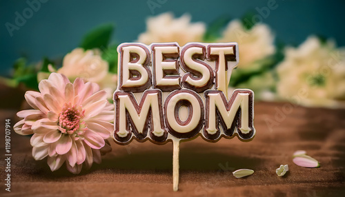 A decoration that says BEST MOM photo