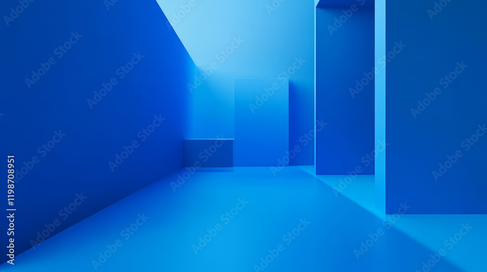 blue corridor with light blue corridor with light