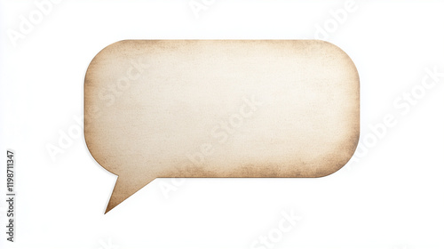 Vintage Speech Bubble: A rustic, aged speech bubble with a parchment-like texture, perfect for adding a vintage or antique feel to your design projects.  The blank space invites your message.