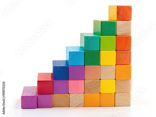 Colorful Wooden Block Stairs - Creative Toy Photography