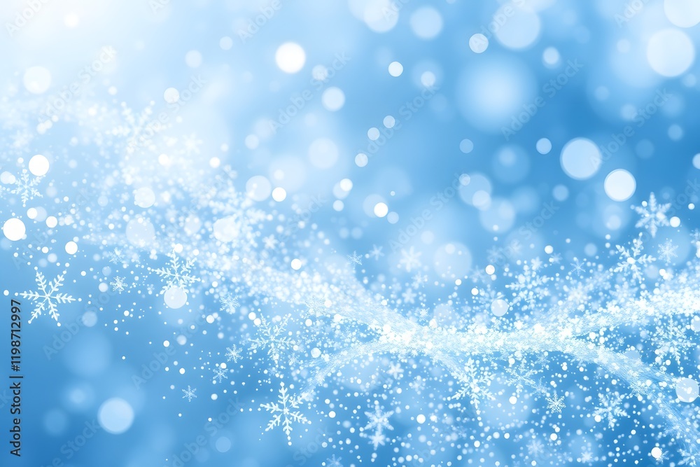 A serene blue background with sparkling snowflakes and bokeh effects, evoking winter magic. A serene blue background with sparkling snowflakes and bokeh effects, evoking winter magic.