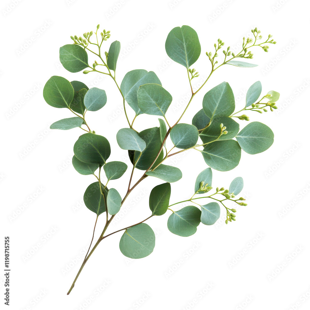 Obraz premium Eucalyptus Sprigs on transparent background.