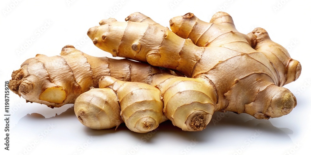 Fresh Ginger Root, Clean Isolated Image, High-Resolution Photo, Bright Colors, Shadow Fresh Ginger Root, Clean Isolated Image, High-Resolution Photo, Bright Colors, Shadow