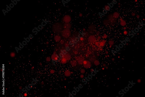 Abstract red particles on a black background, creating a vibrant and dynamic visual effect.
