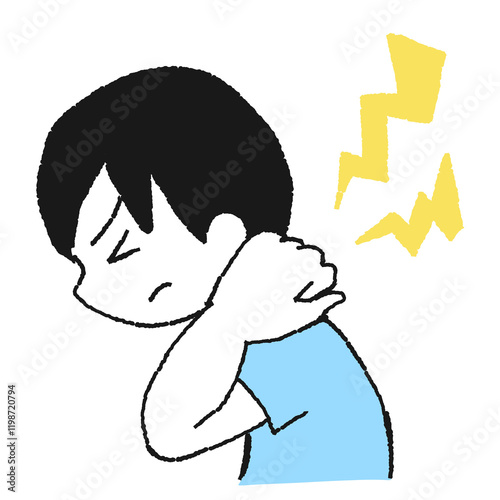 首が痛いイラスト