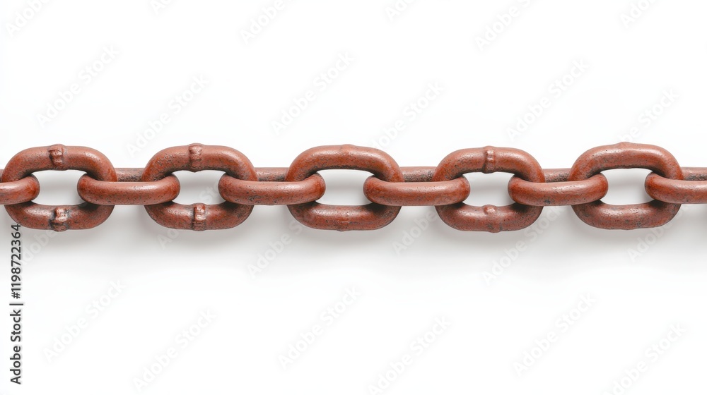 Fototapeta premium close up of a rusty metal chain isolated on white background