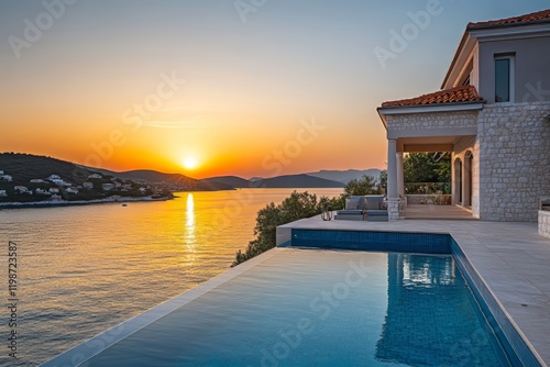Luxury Villa Infinity Pool Sunset Ocean View