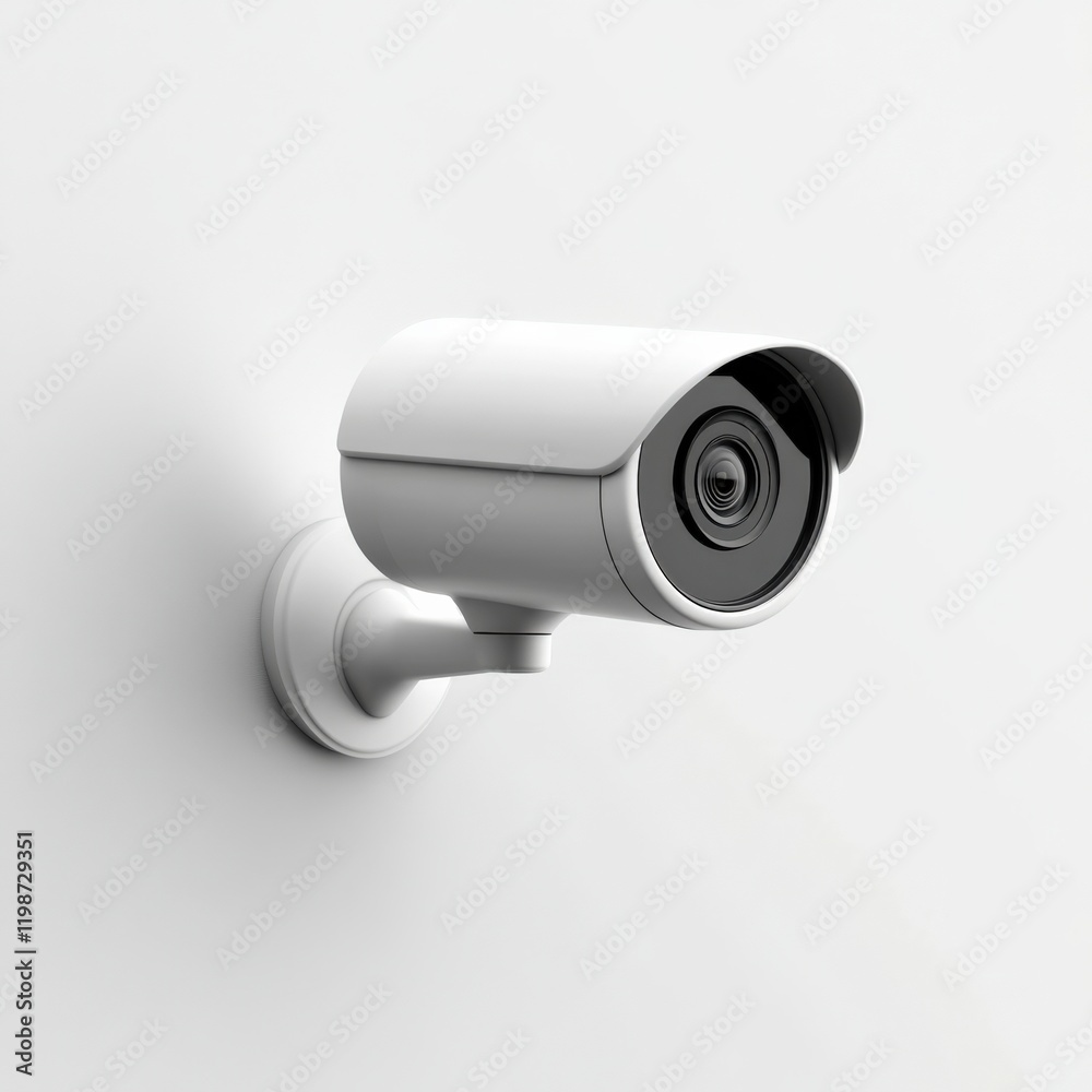 white security camera mounted on a white wall white security camera mounted on a white wall