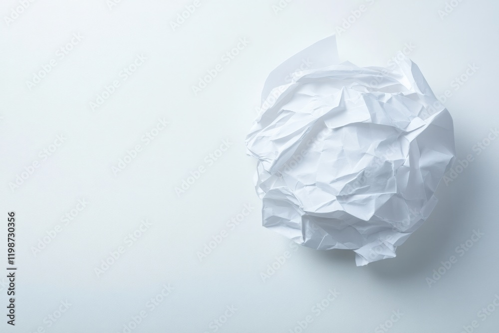 crumpled piece of white paper on a white background crumpled piece of white paper on a white background