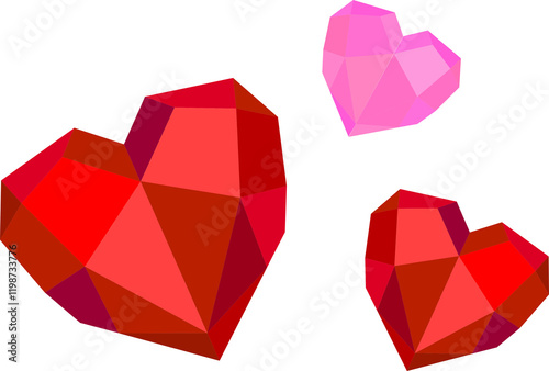 Valentine's day pinkand red  heart  gemstone photo