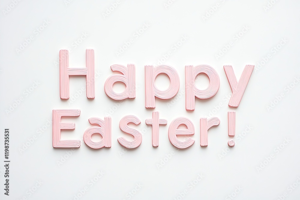 Colorful letters spell out joyful Easter greeting on clean backg Colorful letters spell out joyful Easter greeting on clean backg