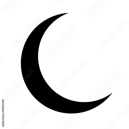 Black and white crescent moon
