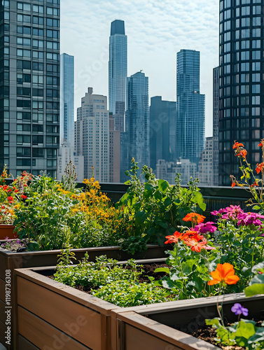 Wallpaper Mural A rooftop terrace garden filled with lush green garden. Urban garden. Torontodigital.ca