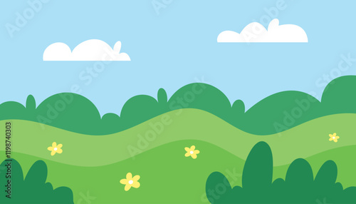 Green Summer Fields Landscape 