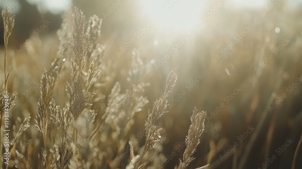 Sunlit Grass Field at Dusk Sunlit Grass Field at Dusk