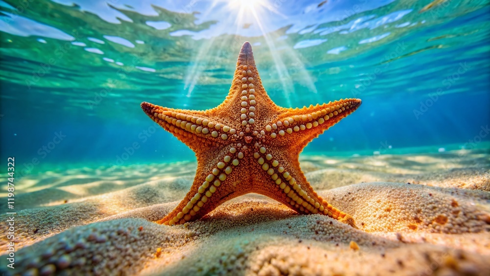 Starfish on Ocean Floor - Candid Underwater Photo Starfish on Ocean Floor - Candid Underwater Photo