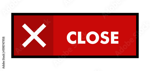 illustration of close and X on red background
