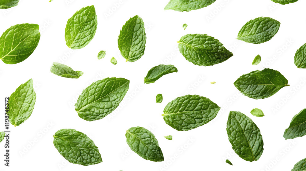 green leaves falling and flying in air isolated on a transparent background green leaves falling and flying in air isolated on a transparent background