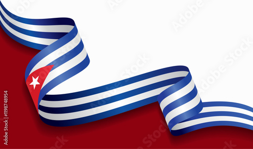 Cuban flag wavy abstract background. Vector illustration.