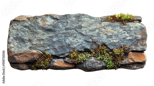 Old stone sign plate isolated on a transparent background