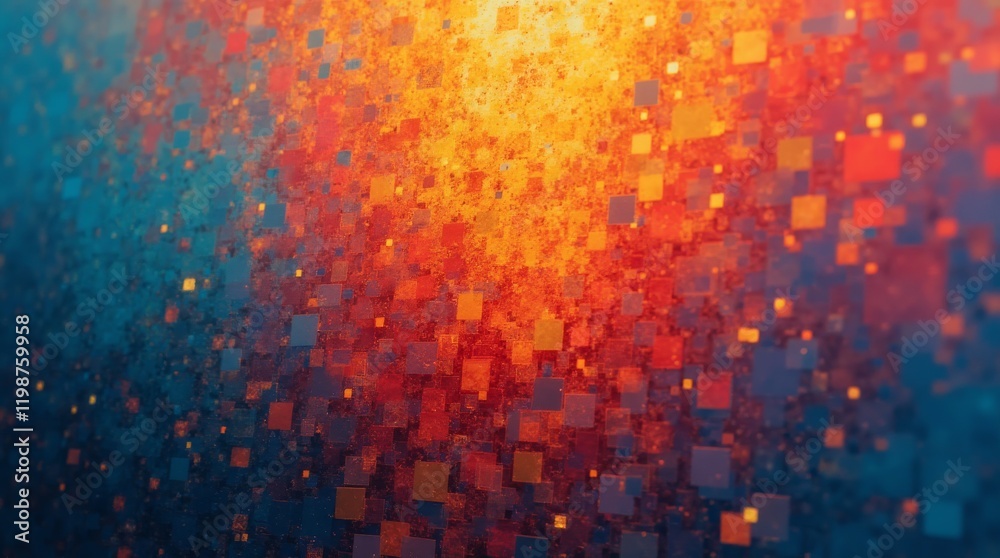 Vibrant abstract background with colorful squares and a glowing gradient effect Vibrant abstract background with colorful squares and a glowing gradient effect
