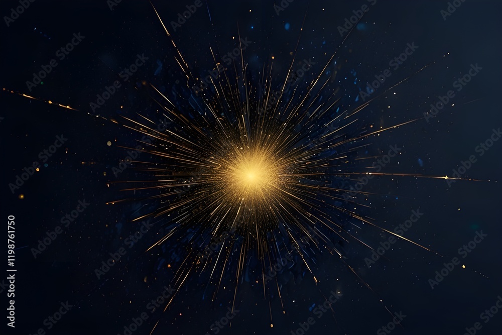 Abstract background with star Dark blue and gold particle Generative AI Abstract background with star Dark blue and gold particle Generative AI