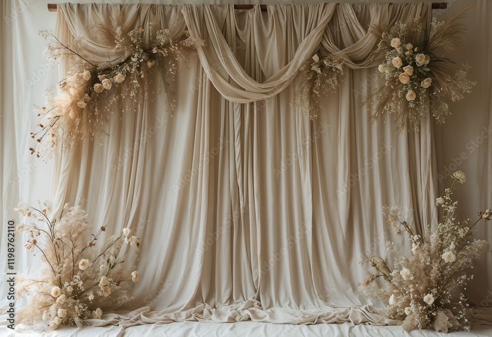 Bohemian Wedding Backdrop: An elegant backdrop for a wedding or event. Bohemian Wedding Backdrop: An elegant backdrop for a wedding or event.
