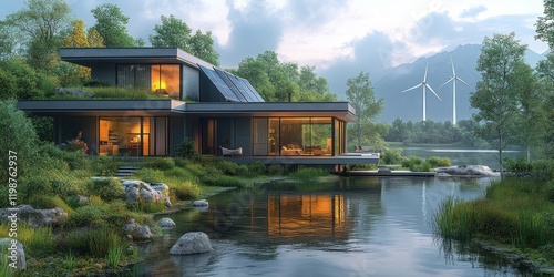 Eco-Friendly Modern Lake House: Sustainable Living in Harmony with Nature