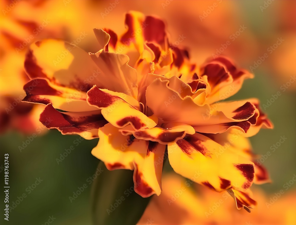 Fototapeta premium Marigold Bloom: A Symphony of Warm Colors