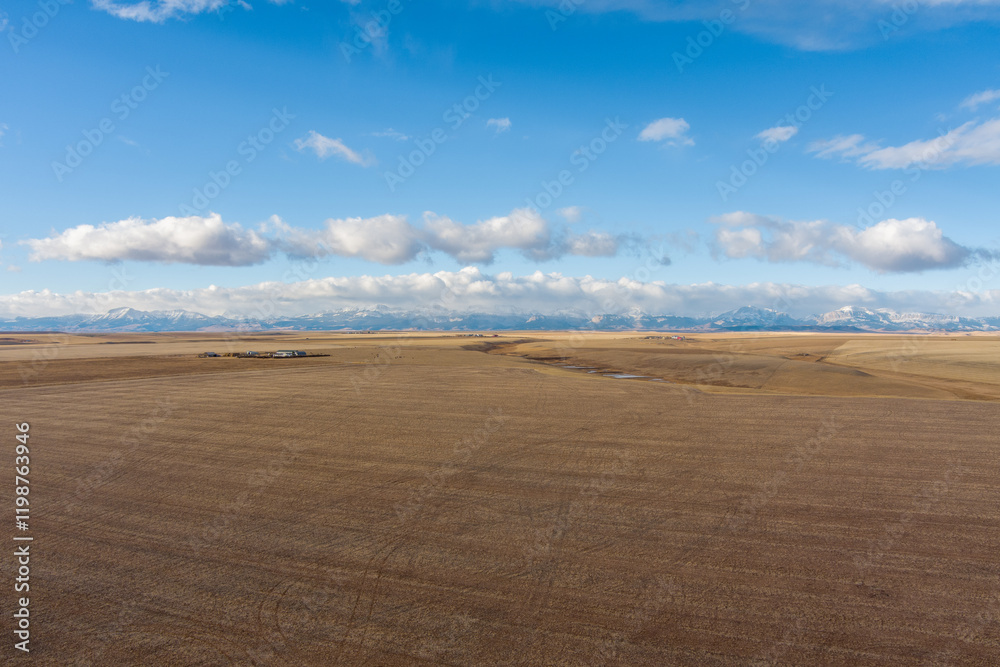 Fototapeta premium Aerial view of the Montana countryside