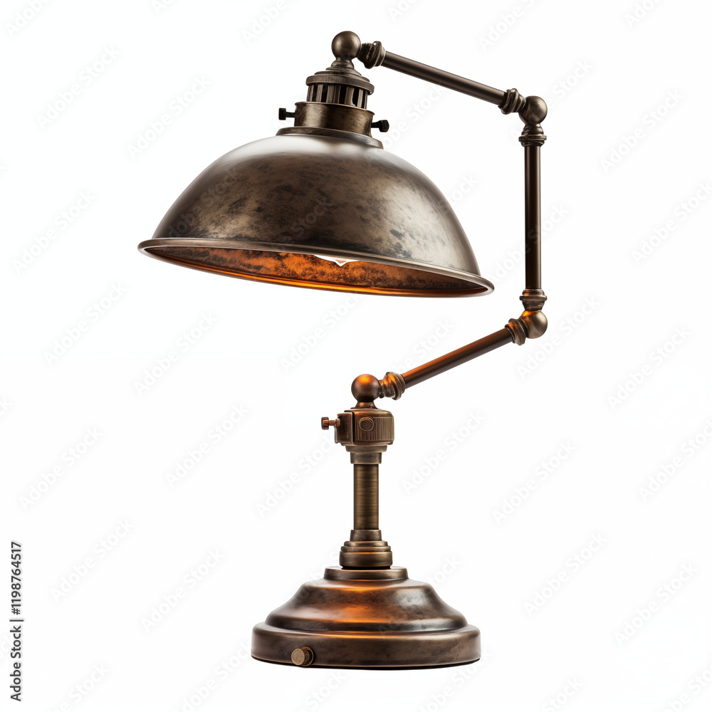 Bronze Industrial Desk Lamp Metal Shade Adjustable Arm