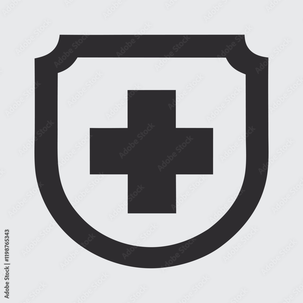 Fototapeta premium Medical icon sillhouette vector monograme.