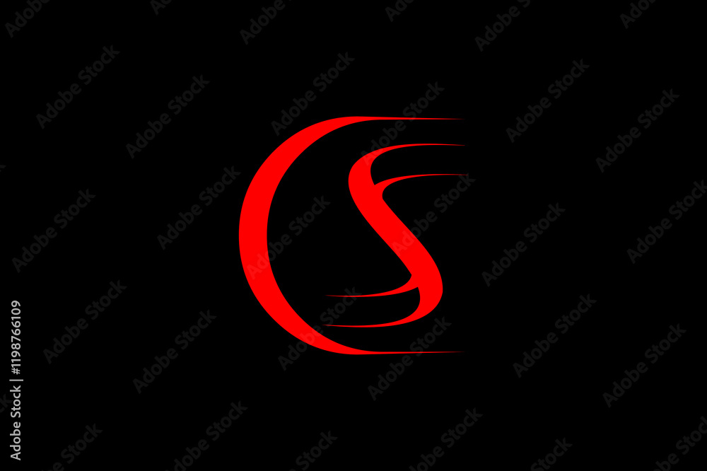Obraz premium monogram initial css symbol logo vector design template. simple CSS logotype design vector illustration isolated on black background