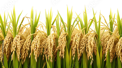 Rice Plant and Wheat Border Isolated on a Transparent Background