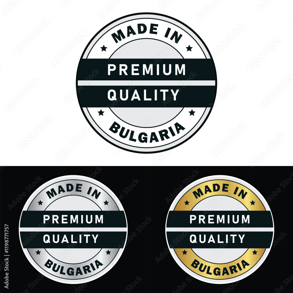 Obraz premium Made in Bulgaria Badge Tag Seal Flag Waving Flag Make in Bulgaria