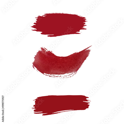 Red brush stroke. Vector brush stroke on a white background. Set