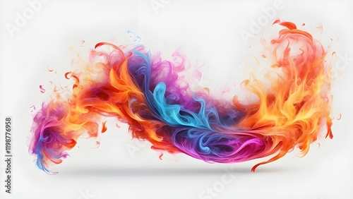Colorful Smoke and Fire Waves – Abstract Motion Design on Black Background"
