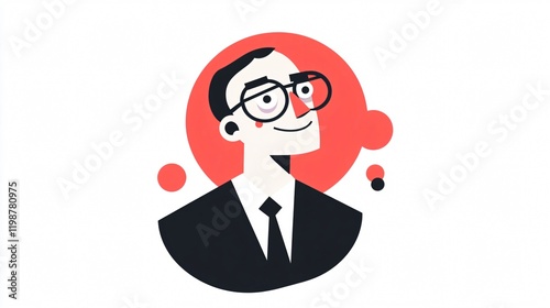 Stylized Businessman Portrait: Modern, Abstract, and Geometric Art for Corporate Identity, Branding, and Web Design