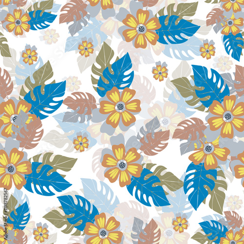 Sealess floral and leafs patterns