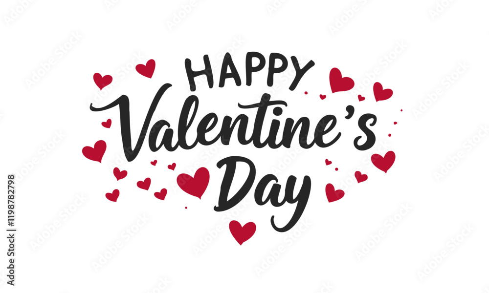 Beautiful text with hearts for Valentine's Day design. Beautiful text with hearts for Valentine's Day design.